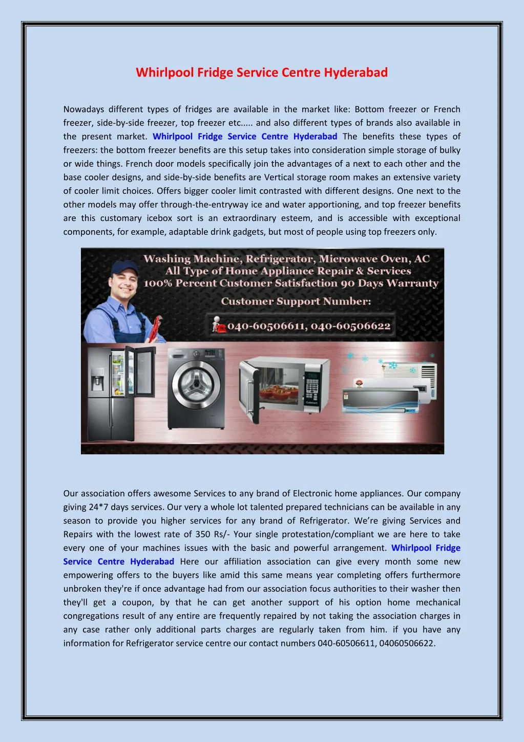 whirlpool fridge service centre hyderabad