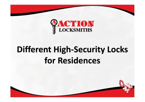 Different High-security Locks for Residences