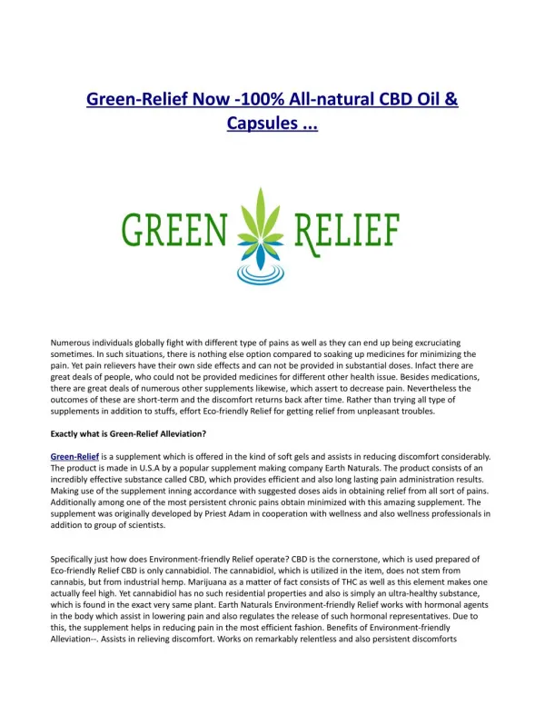 What is green-relief Alleviation?