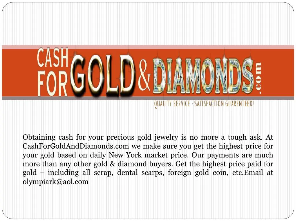 obtaining cash for your precious gold jewelry