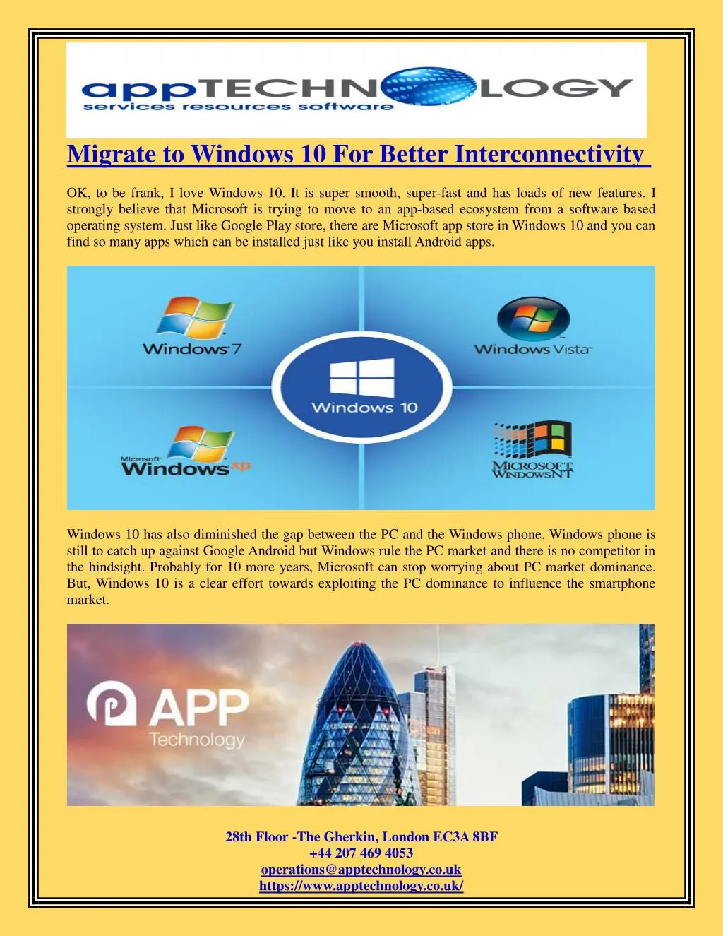 migrate to windows 10 for better