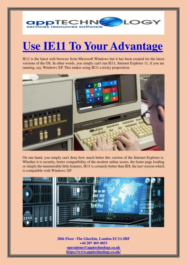 Use IE11 To Your Advantage