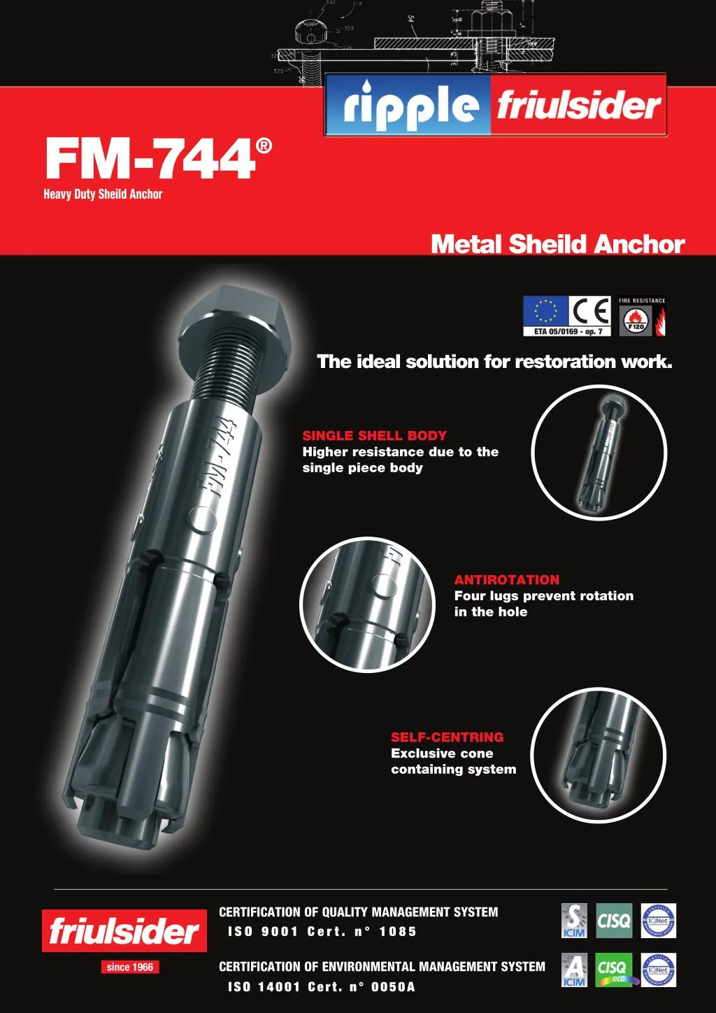 fm 744 heavy duty sheild anchor