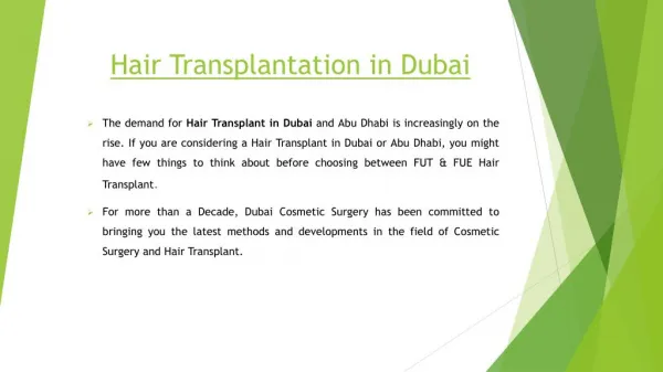 Hair transplantation in dubai