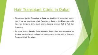 Hair transplant clinic in dubai