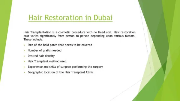 Hair Restoration in Dubai