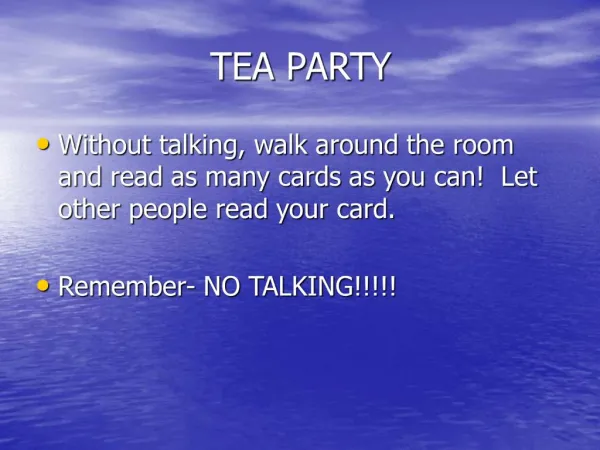 TEA PARTY