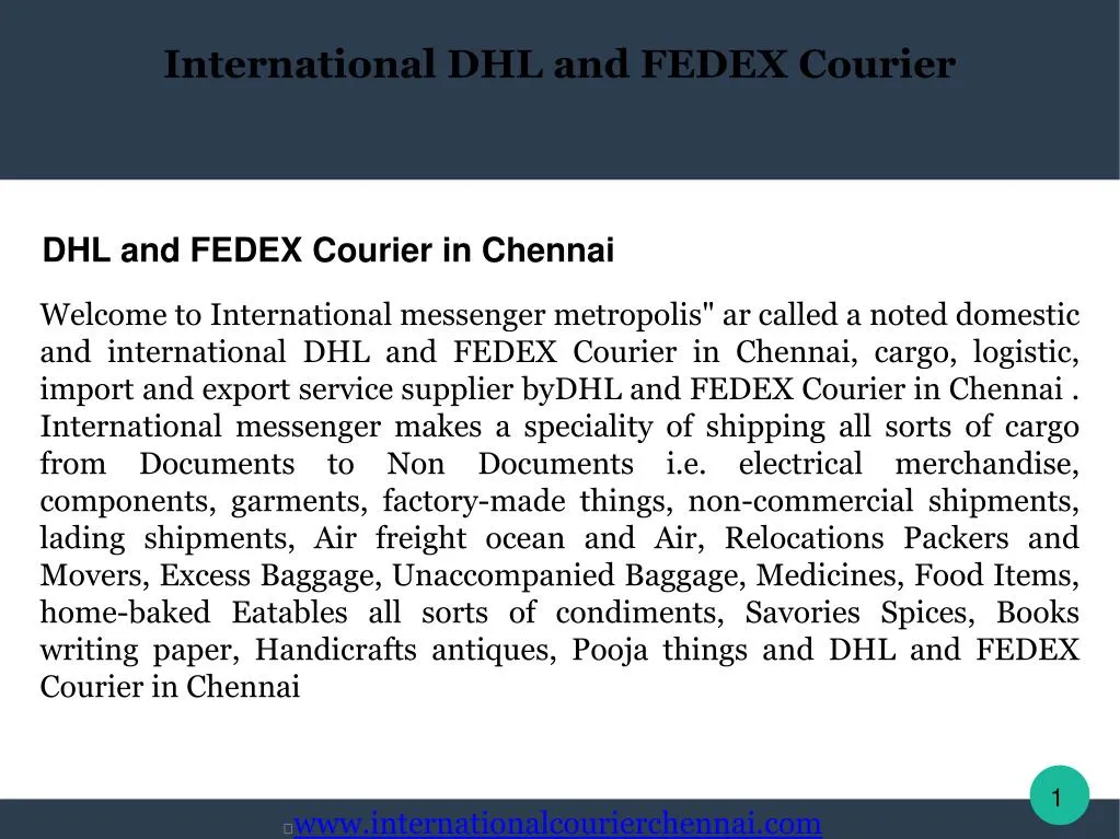 international dhl and fedex courier