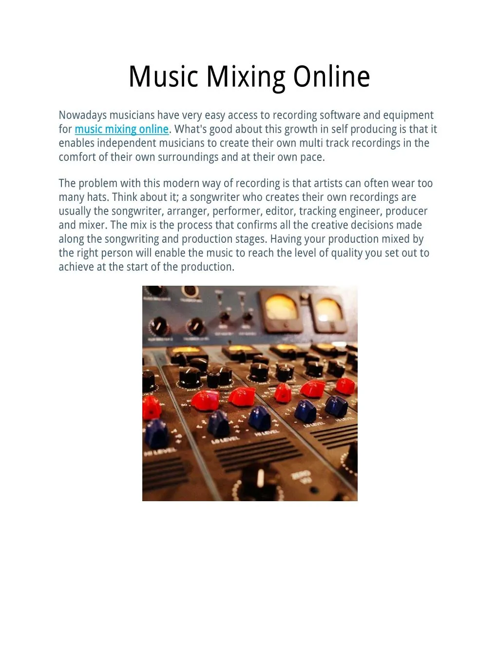music mixing online