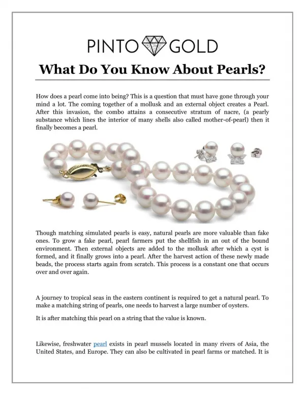 What Do You Know About Pearls?