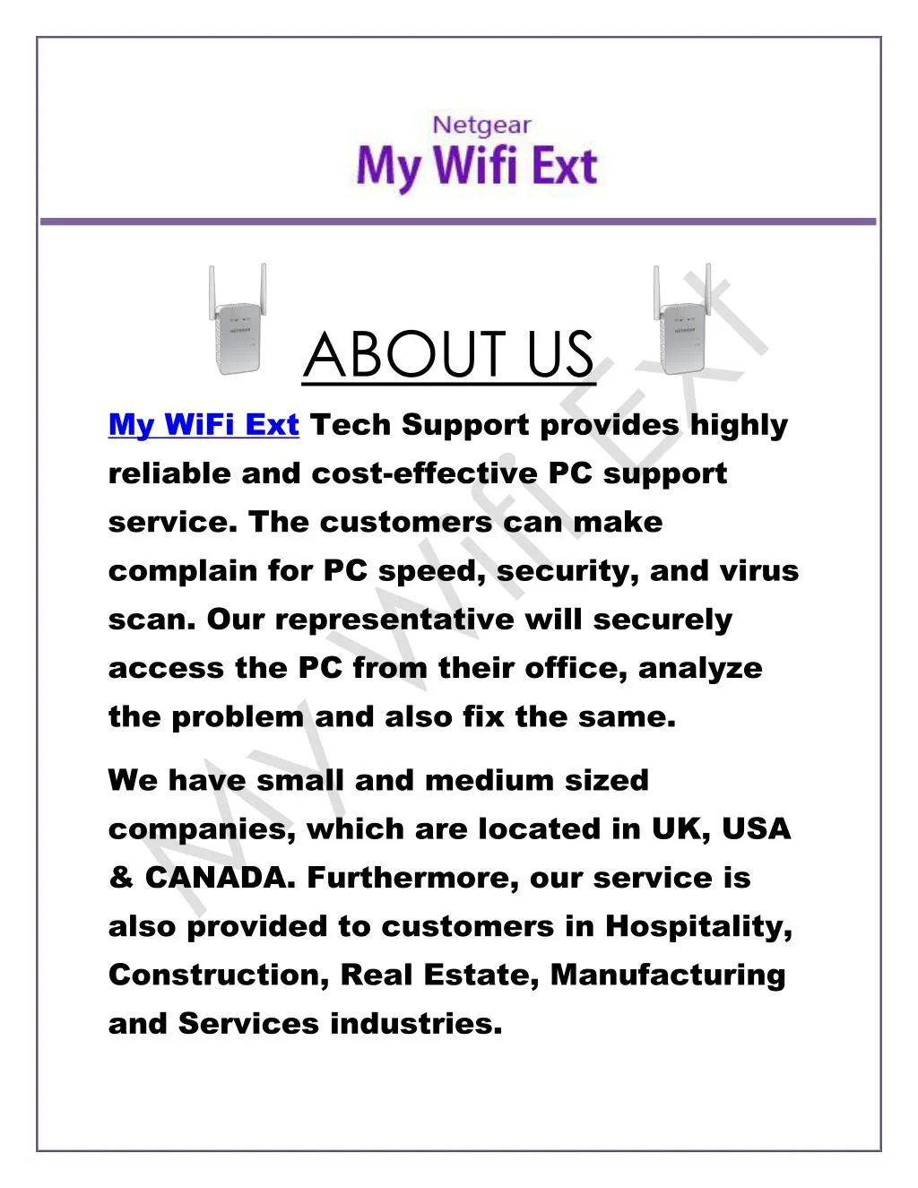 about us my wifi ext tech support provides highly