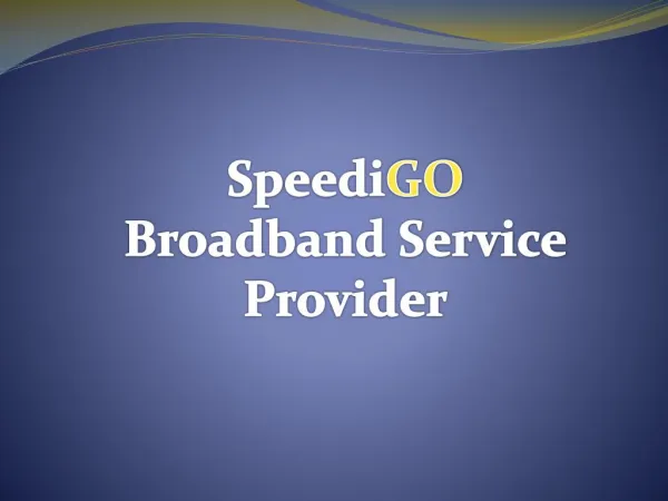 Broadband Internet Services Provider In Chandigarh - ISP Provider In Chandigarh