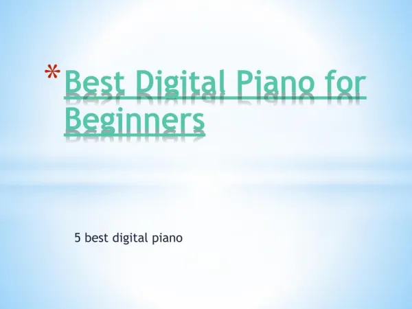 Best Digital Piano for Beginners