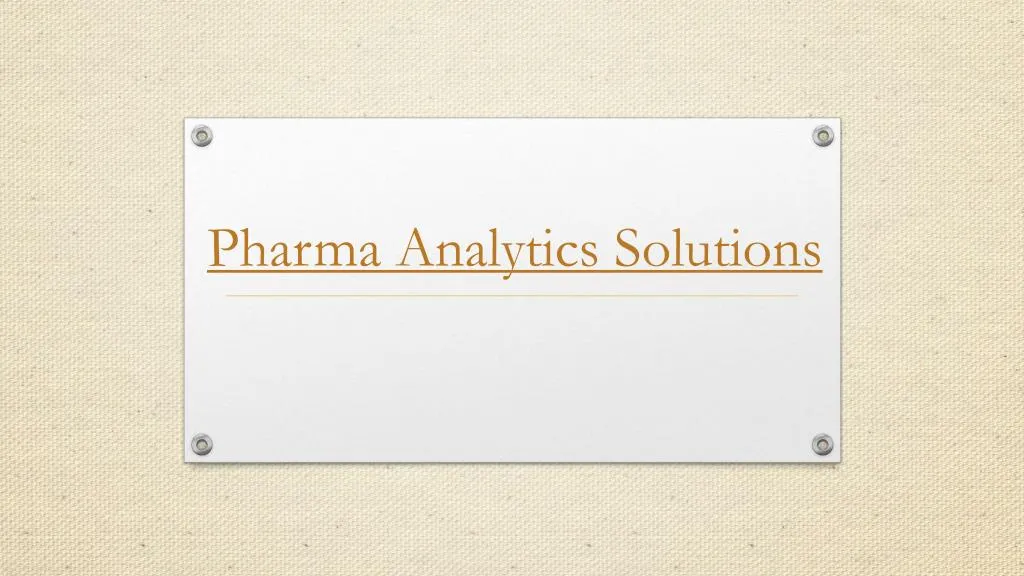 pharma analytics solutions