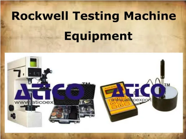 Testing Machine Universal Specification