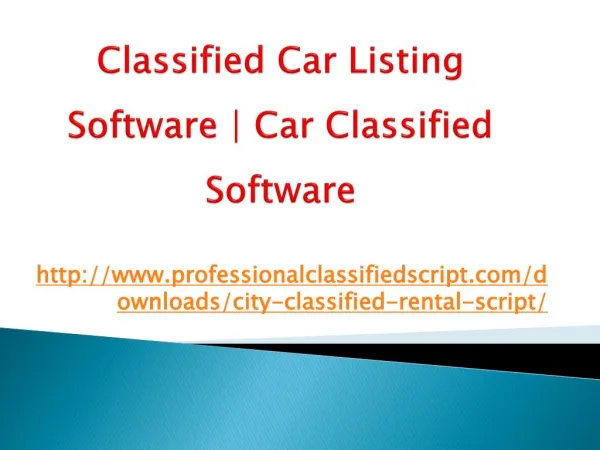 Classified car listing software | car classified software