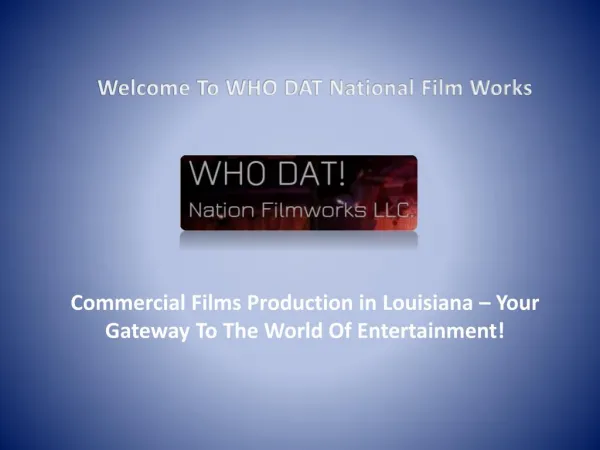 Film Productions in Louisiana, Wedding Videography New Orleans