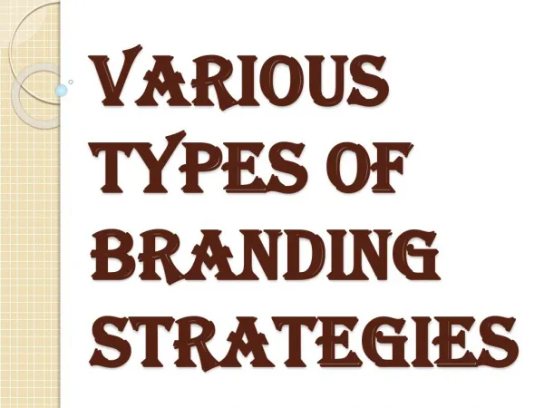 Various types of Branding Strategies in Marketing