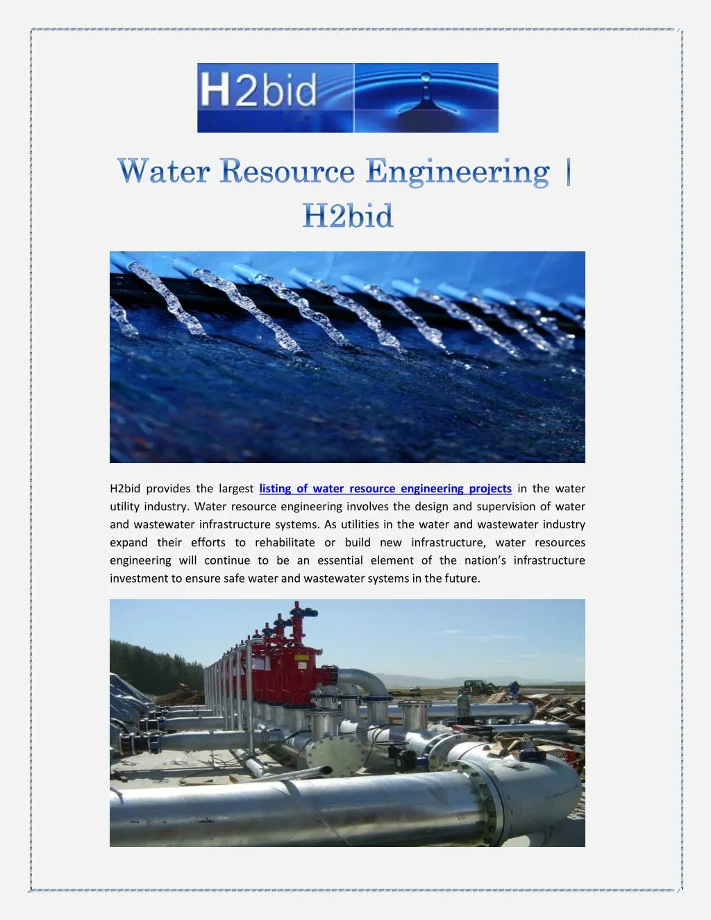 h2bid provides the largest listing of water