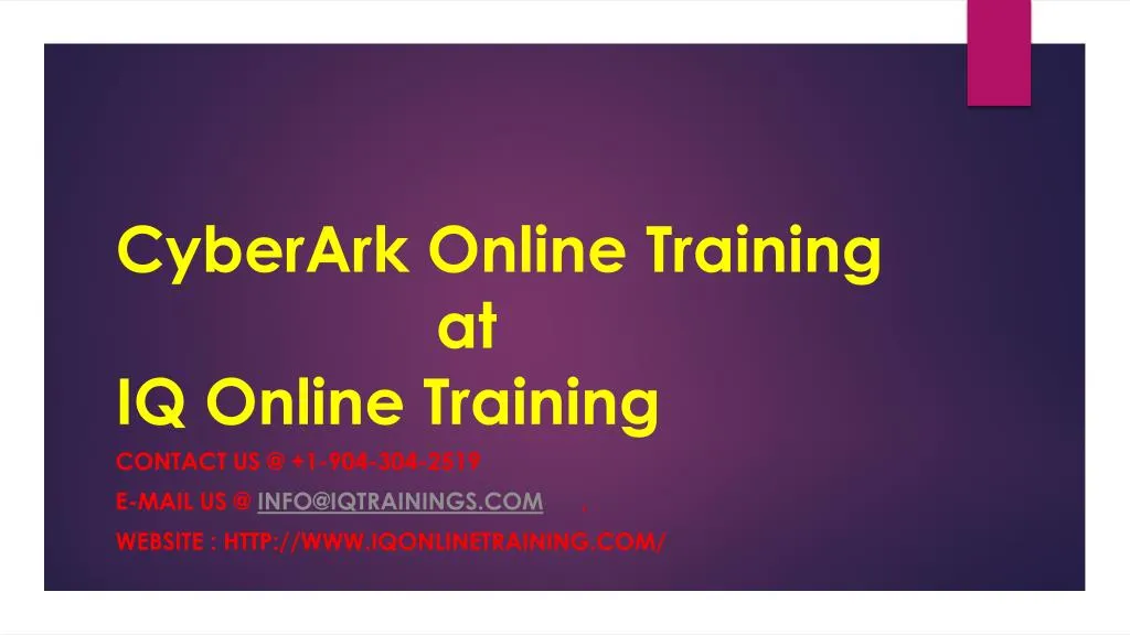 cyberark online training at iq online training