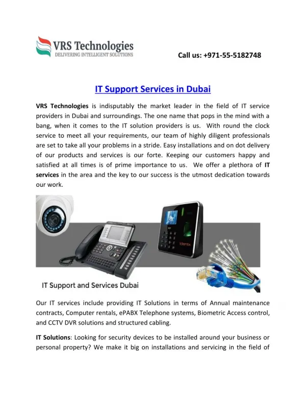 IT Support Services in Dubai