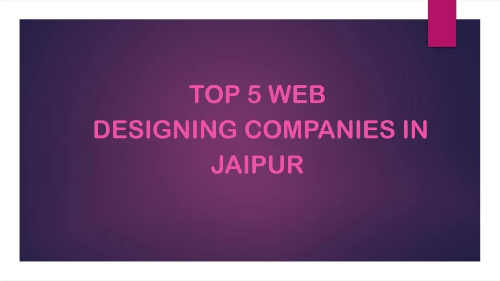 top 5 web designing companies in jaipur