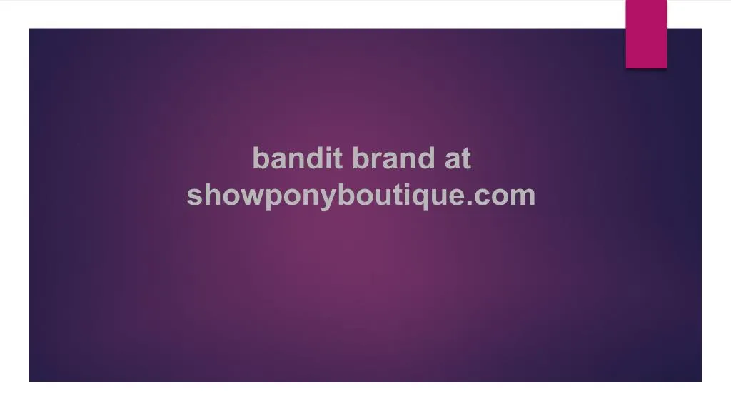 bandit brand at showponyboutique com