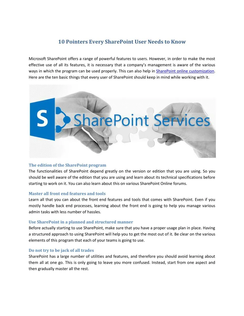 10 pointers every sharepoint user needs to know