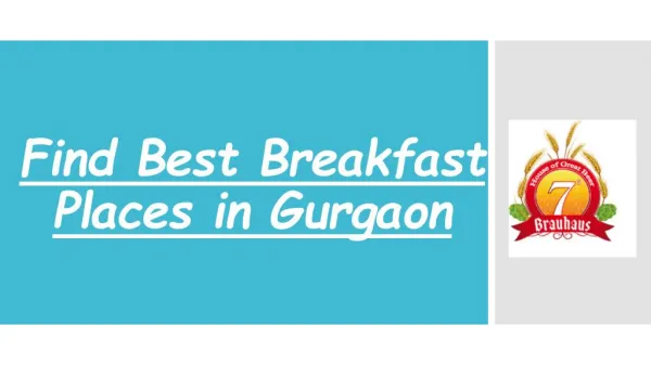 Find Best Breakfast Places in Gurgaon