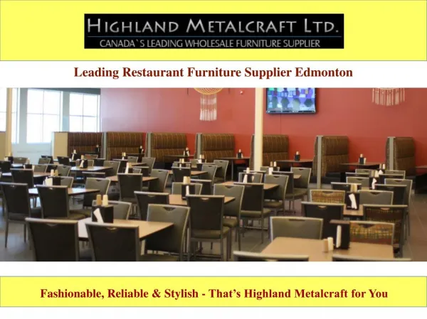 Leading Restaurant Furniture Supplier Edmonton