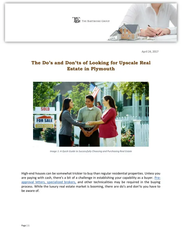 The Do’s and Don’ts of Looking for Upscale Real Estate in Plymouth