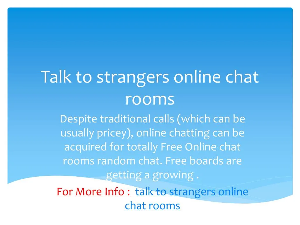 talk to strangers online chat rooms