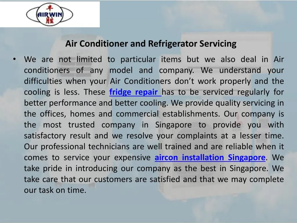 air conditioner and refrigerator servicing