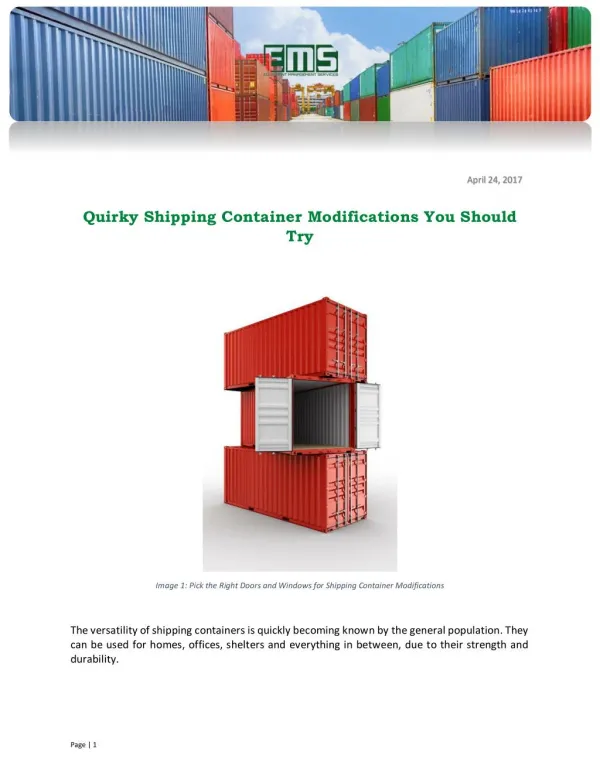 Quirky Shipping Container Modifications You Should Try