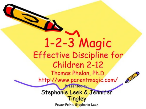 1-2-3 Magic Effective Discipline for Children 2-12 Thomas Phelan, Ph.D. parentmagic