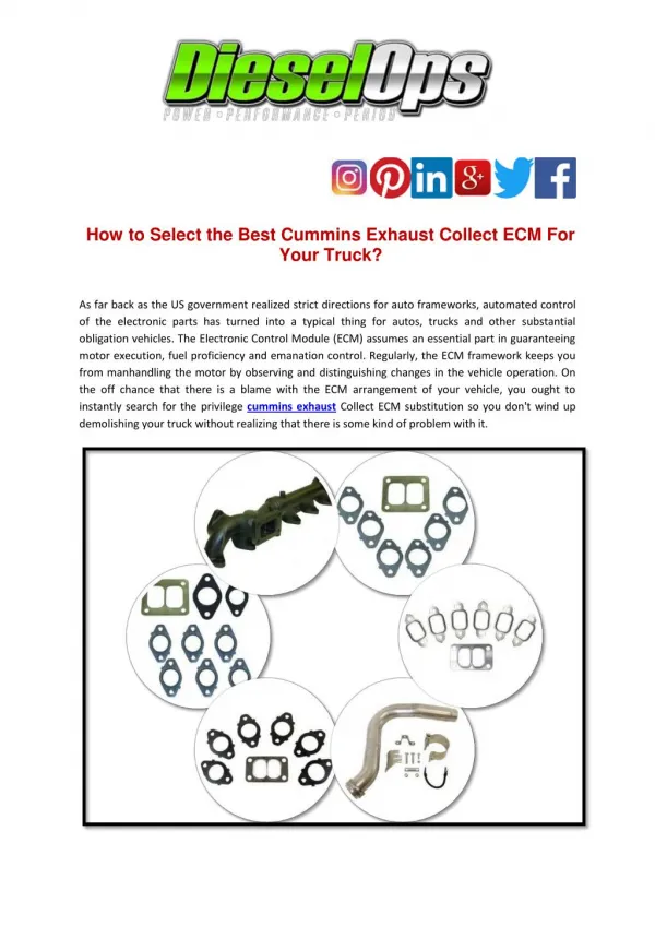 How To Select the Best Cummins Exhaust Collect ECM For Your Truck?