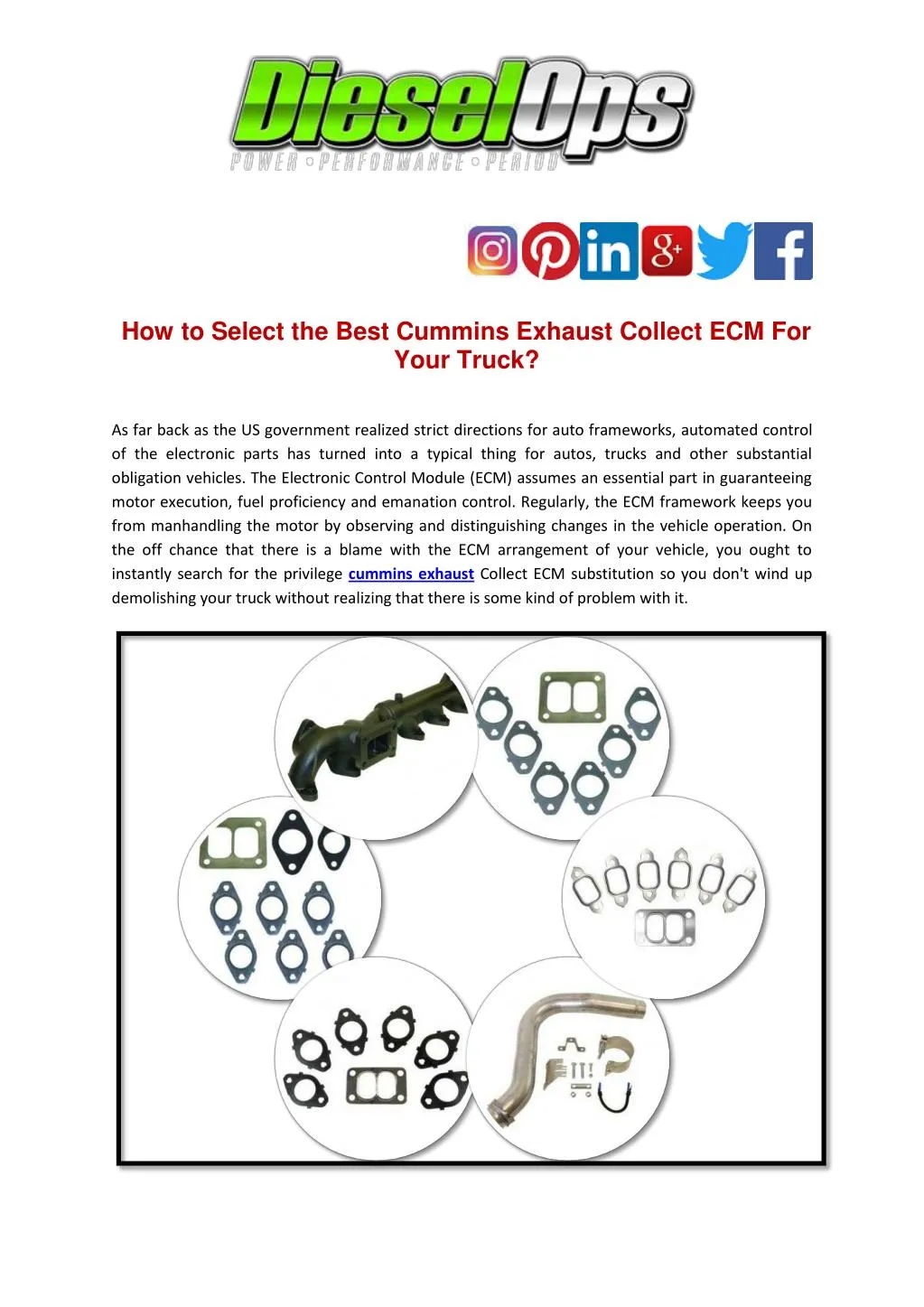 how to select the best cummins exhaust collect
