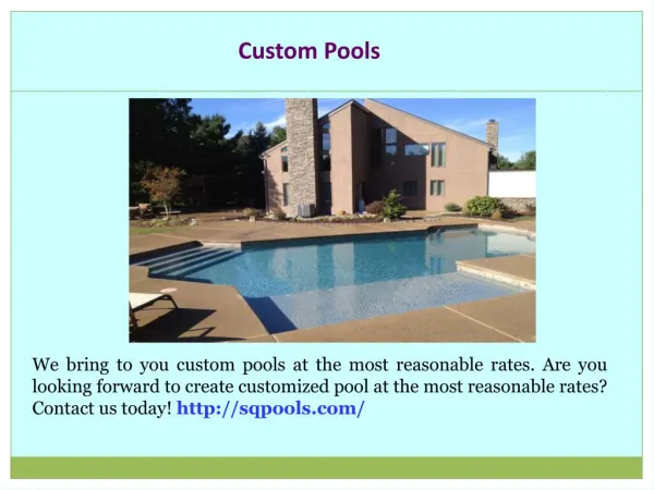 Swimming pool design