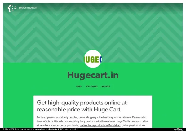 Get high-quality products online at reasonable price with Huge Cart