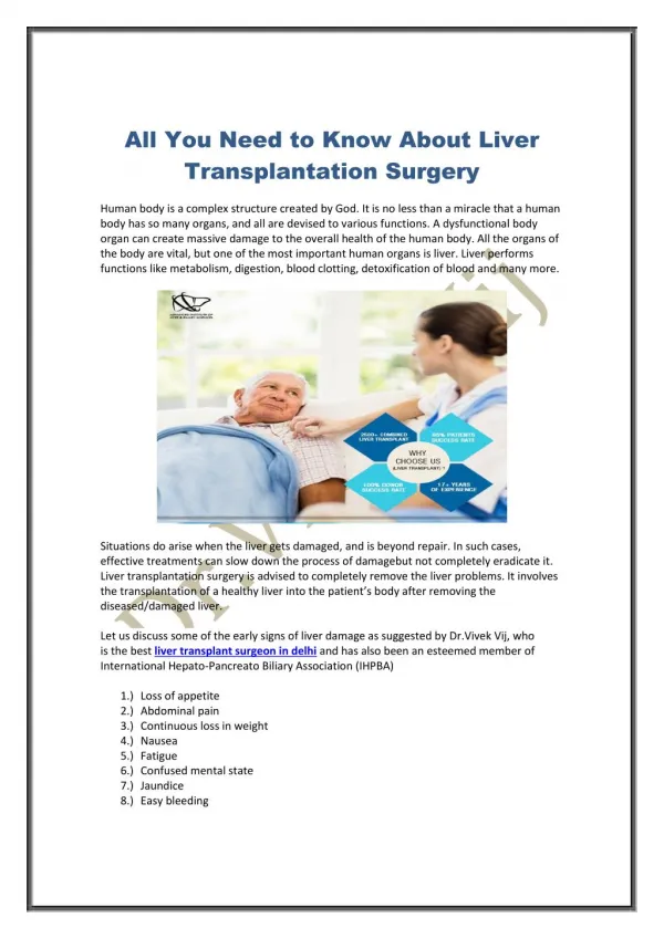 All You Need to Know About Liver Transplantation Surgery