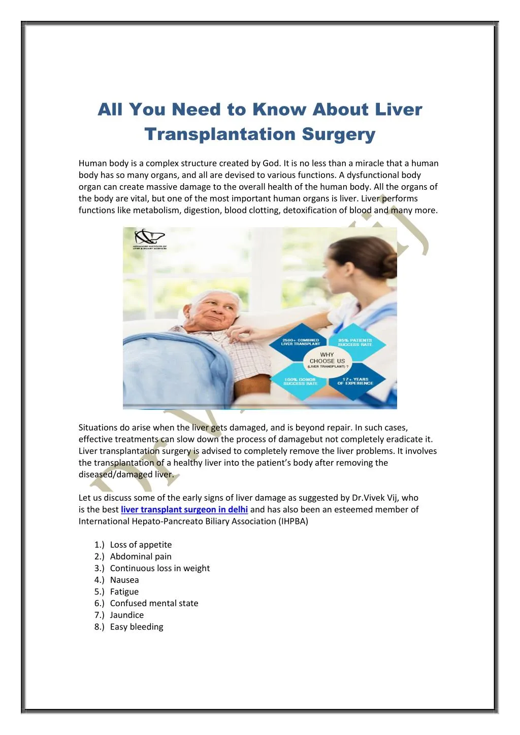 all you need to know about liver transplantation