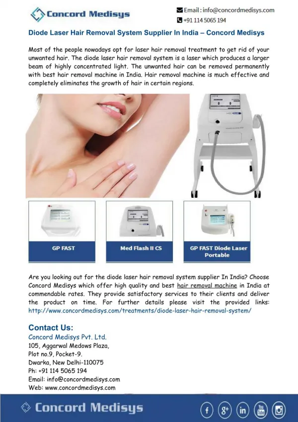 Diode Laser Hair Removal Machine Supplier India