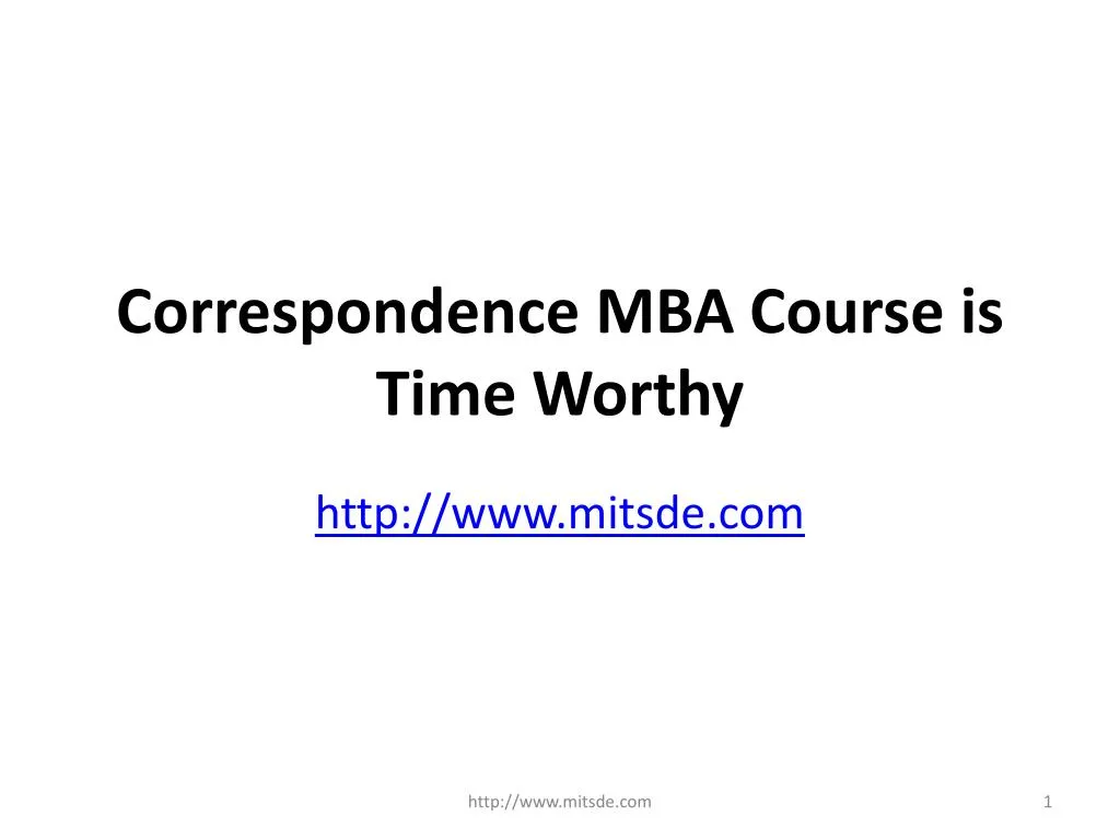 correspondence mba course is time worthy