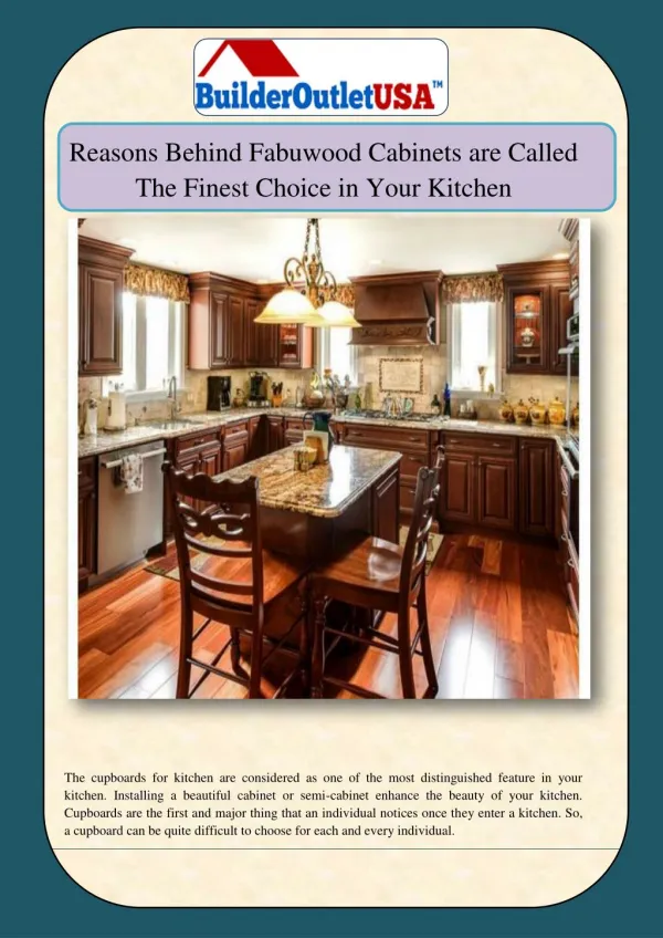 Reasons Behind Fabuwood Cabinets are Called The Finest Choice in Your Kitchen
