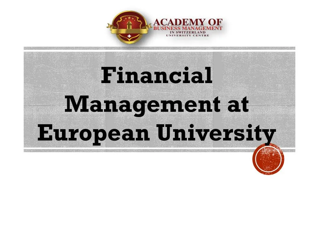 financial management at european university