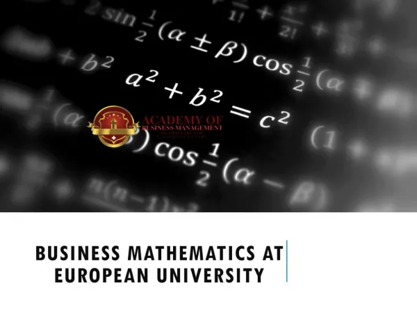 Business Mathematics at European University