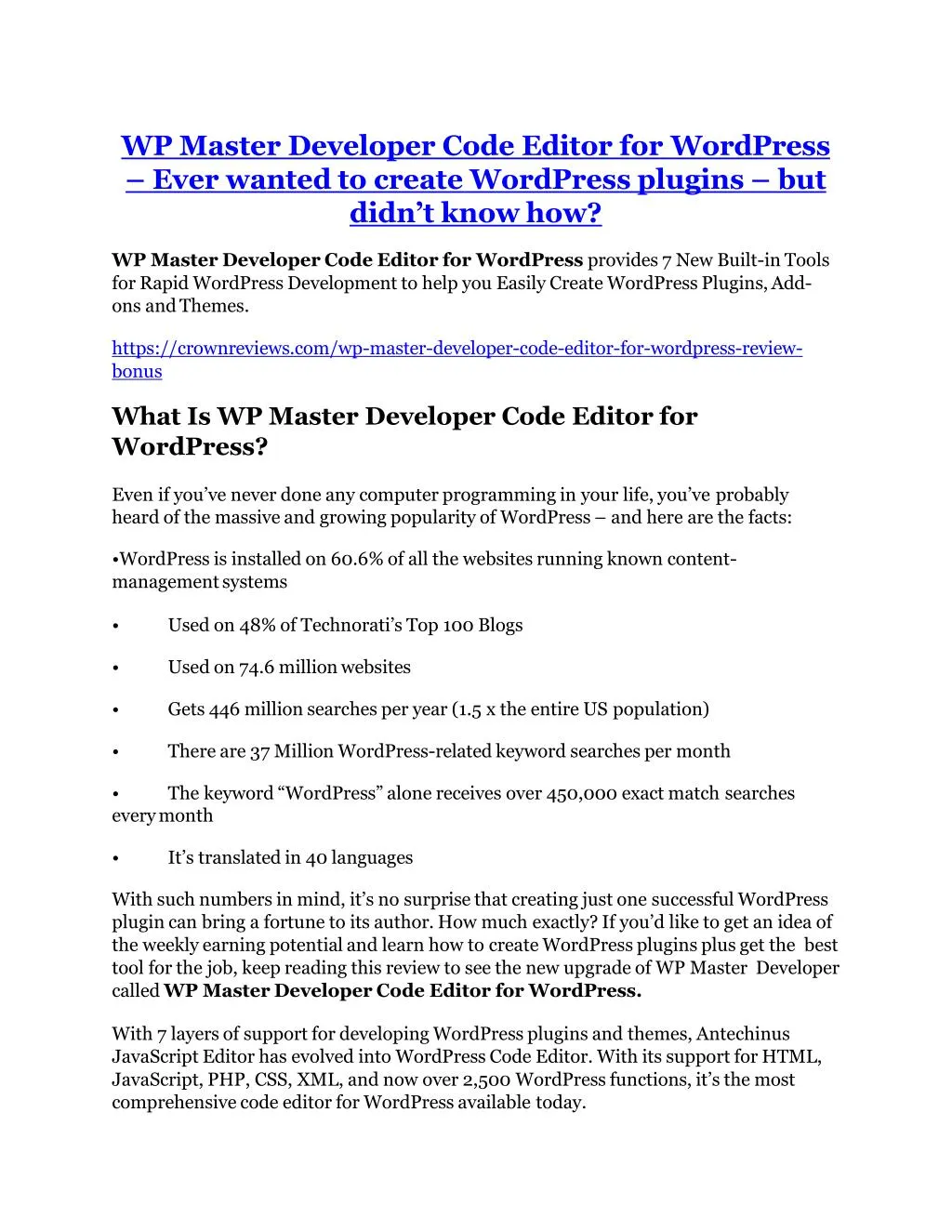wp master developer code editor for wordpress