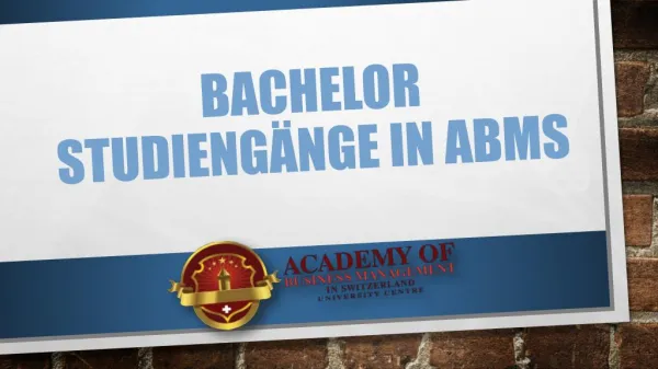 Bachelor Studiengänge in ABMS