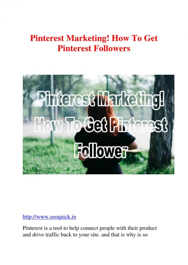 Pinterest Marketing! How To Get Pinterest Followers