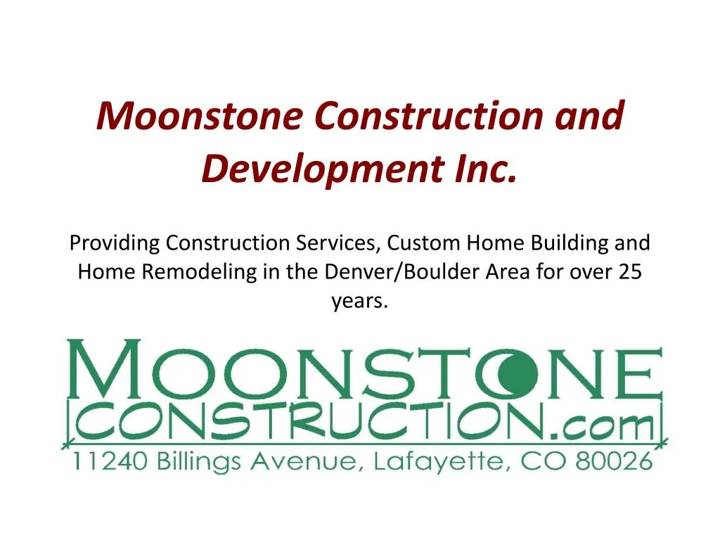 moonstone construction and development inc